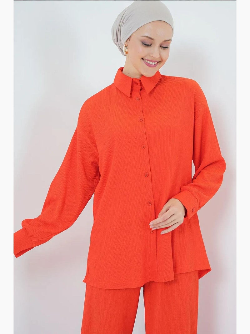 Conjunto co-ord de duas peças com camisa e calças oversized bdart Vermelho tijolo - Kiabi