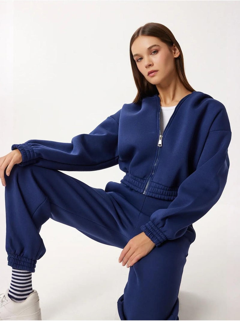 Conjunto co-ord de duas peças com capuz e manga comprida istanbul Azul-marinho - Kiabi