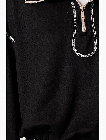Conjunto co-ord de duas peças com gola com fecho e manga comprida istanbul