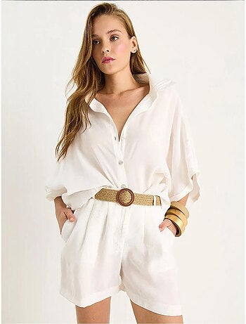 Conjunto co-ord de duas peças de cintura subida com botões lucci