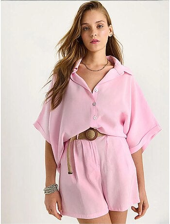 Conjunto co-ord de duas peças de cintura subida com botões lucci