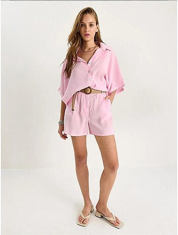 Conjunto co-ord de duas peças de cintura subida com botões lucci