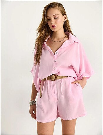 Conjunto co-ord de duas peças de cintura subida com botões lucci