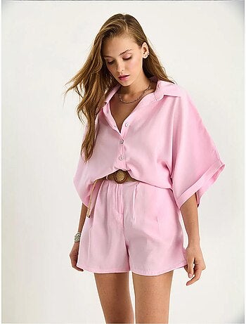 Conjunto co-ord de duas peças de cintura subida com botões lucci