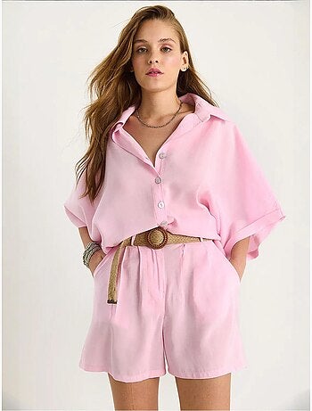 Conjunto co-ord de duas peças de cintura subida com botões lucci