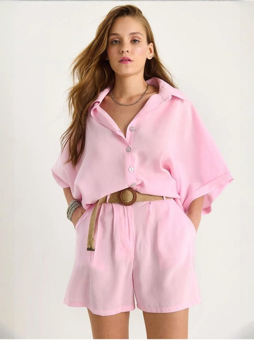 Conjunto co-ord de duas peças de cintura subida com botões lucci - Kiabi Conjunto co-ord de duas peças de cintura subida com botões lucci - Kiabi