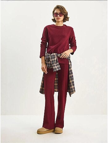 Conjunto co-ord de duas peças em malha canelada lucci
