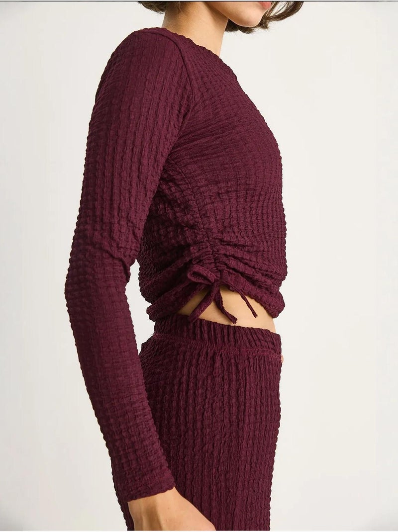 Conjunto co-ord de duas peças justo com calças à boca de sino lucci Malva - Kiabi