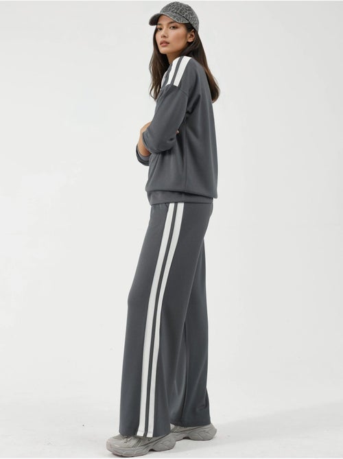 Conjunto co-ord de duas peças modal touch com gola com fecho e perna larga, hiccup - Kiabi