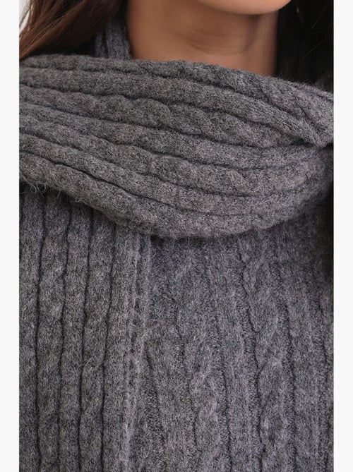 Conjunto co-ord em malha oversized com padrão de trança e riscas mixray - Kiabi