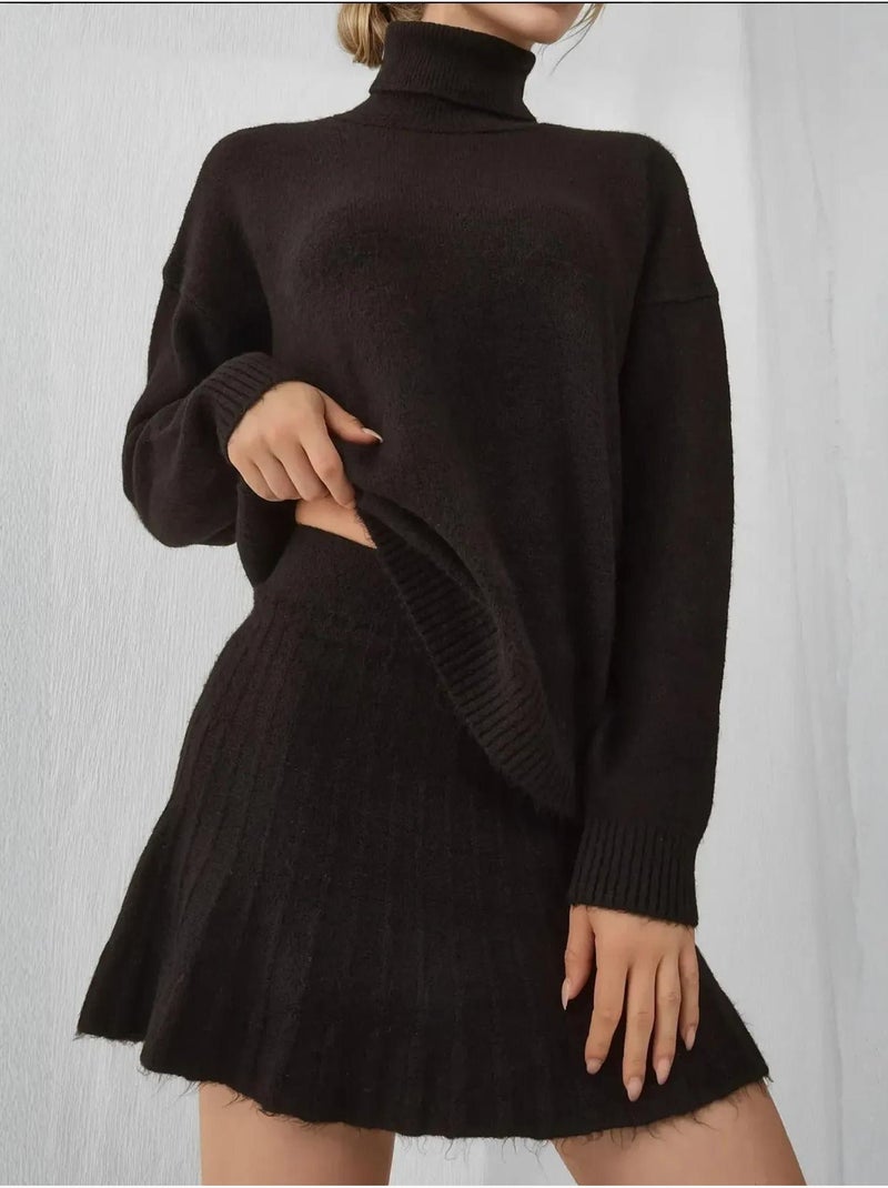 Conjunto co-ord em malha oversized texturizada com gola alta bdart Preto - Kiabi