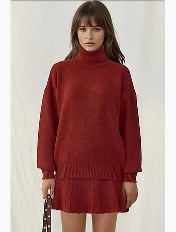 Conjunto co-ord em malha oversized texturizada com gola alta bdart