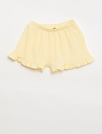 Conjunto com padrão Vichy: calções + top sem mangas - 2 peças