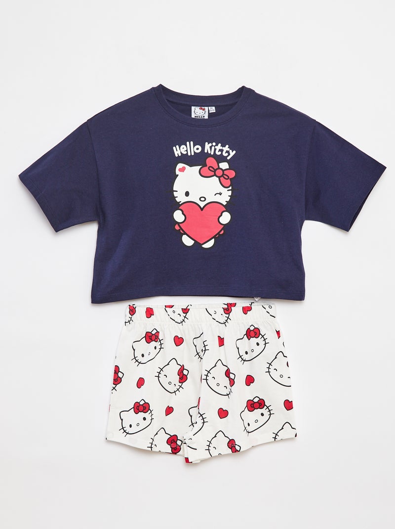 Conjunto com t-shirt + calções de pijama 'Hello Kitty' - 2 peças AZUL - Kiabi