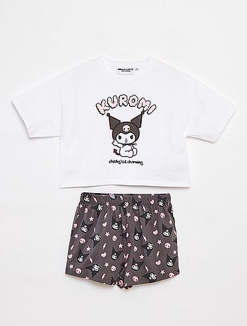 Conjunto com t-shirt + calções de pijama 'Hello Kitty' - 2 peças