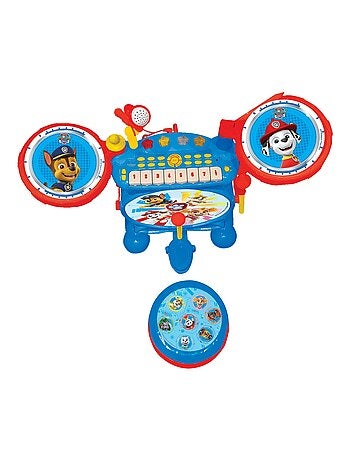 Conjunto completo de bateria eletrónica luminosa my rock band paw patrol com assento
