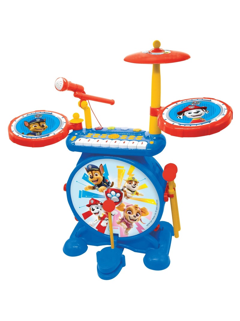 Conjunto completo de bateria eletrónica luminosa my rock band paw patrol com assento Azul - Kiabi