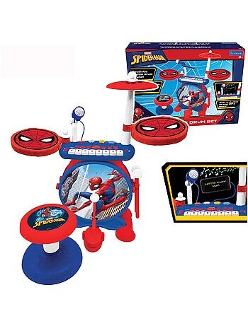 Conjunto completo de bateria eletrónica luminosa my rock band spiderman com assento
