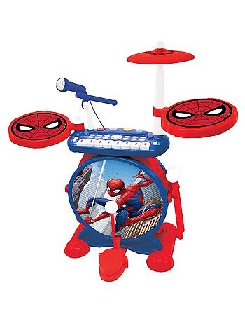 Conjunto completo de bateria eletrónica luminosa my rock band spiderman com assento