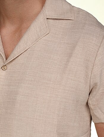 Conjunto composto por camisa e calções lisos com textura - Frilivin