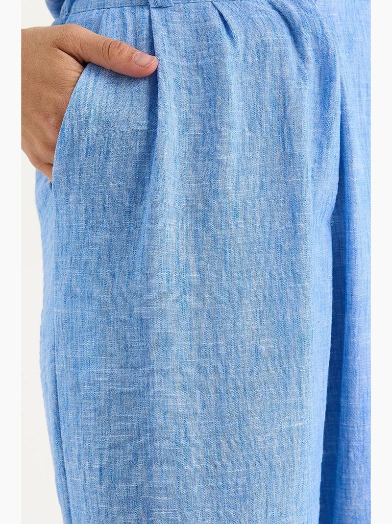 Conjunto coord de duas peças com colete de decote em v e calças de perna larga lucci Azul claro - Kiabi