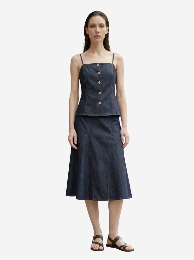 Conjunto coord de duas peças em algodão-lycra para mulher my fashion Azul-ultramar - Kiabi