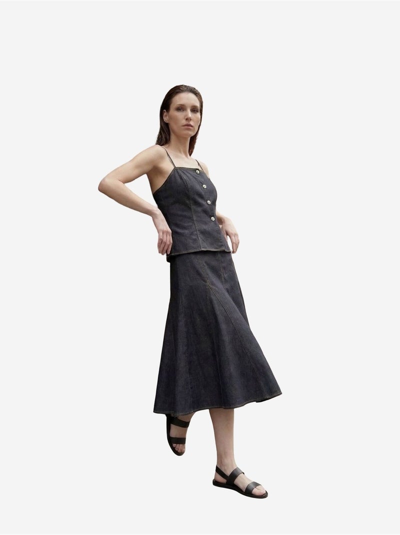 Conjunto coord de duas peças em algodão-lycra para mulher my fashion Cinza-preto - Kiabi