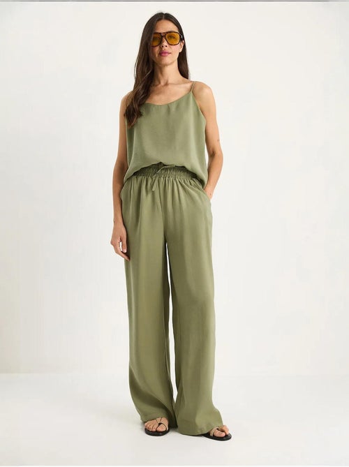 Conjunto coordenado com camisola sem mangas e calças de perna larga lucci - Kiabi