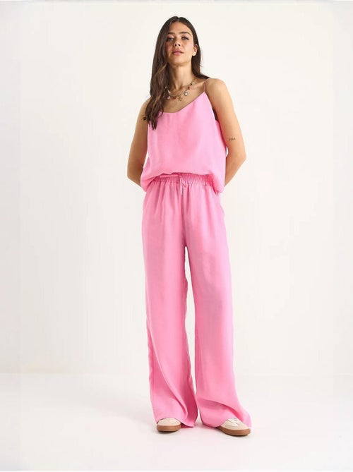 Conjunto coordenado com camisola sem mangas e calças de perna larga lucci - Kiabi