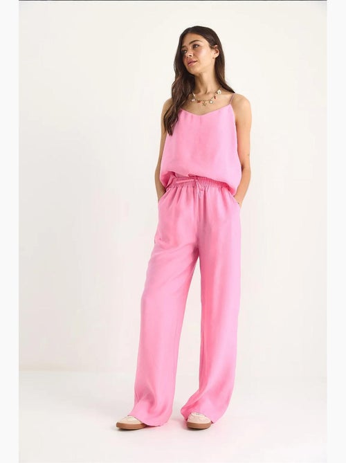 Conjunto coordenado com camisola sem mangas e calças de perna larga lucci - Kiabi