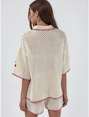 Conjunto coordenado de duas peças com gola polo bordada hiccup