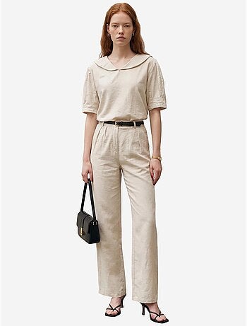 Conjunto coordenado de duas peças com gola xale e botões my fashion
