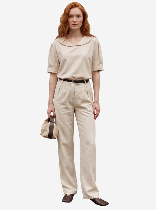 Conjunto coordenado de duas peças com gola xale e botões my fashion - Kiabi
