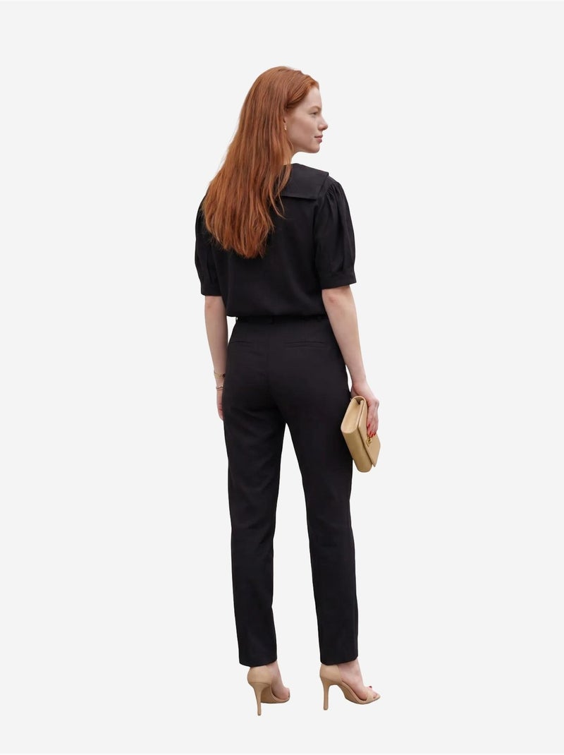 Conjunto coordenado de duas peças com gola xale e botões my fashion Preto - Kiabi