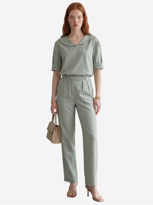 Conjunto coordenado de duas peças com gola xale e botões my fashion - Kiabi
