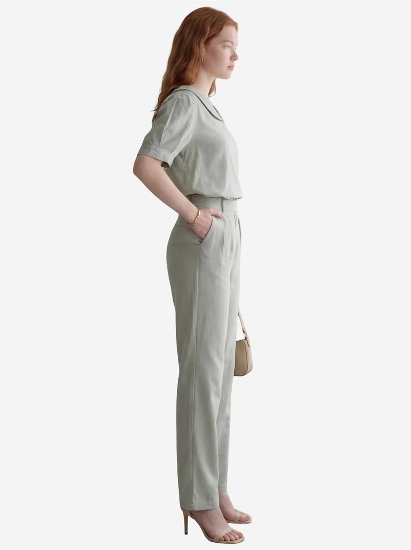 Conjunto coordenado de duas peças com gola xale e botões my fashion Verde pastel - Kiabi