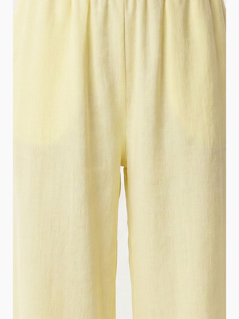Conjunto coordenado de duas peças de cintura subida com decote halter istanbul Amarelo-limão - Kiabi