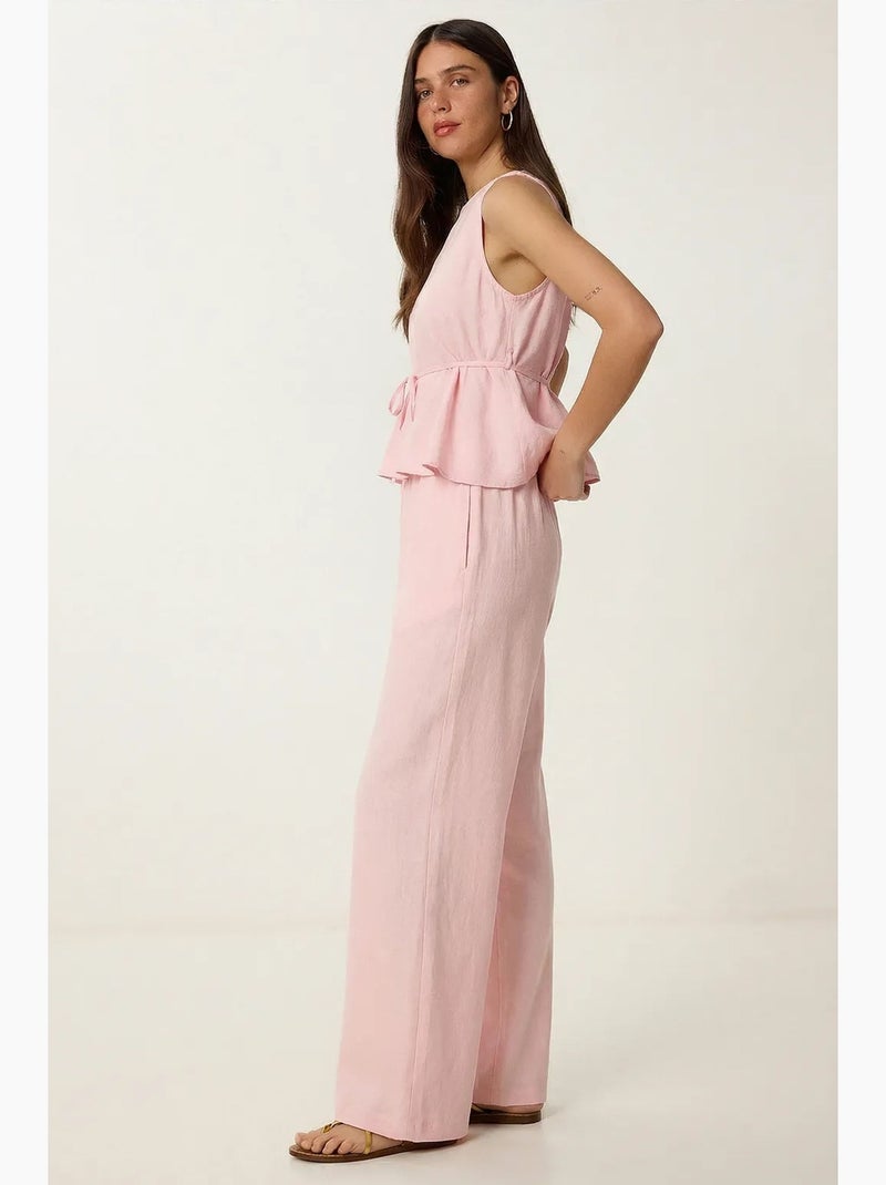 Conjunto coordenado de duas peças de cintura subida com decote halter istanbul Rosa-claro - Kiabi