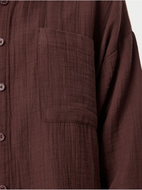 Conjunto coordenado de duas peças de cintura subida com perna larga e gola de camisa istanbul - Kiabi Conjunto coordenado de duas peças de cintura subida com perna larga e gola de camisa istanbul - Kiabi