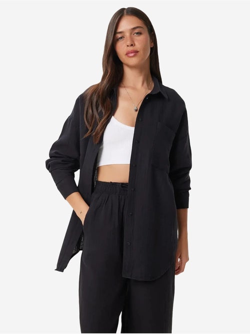 Conjunto coordenado de duas peças de cintura subida com perna larga e gola de camisa istanbul - Kiabi Conjunto coordenado de duas peças de cintura subida com perna larga e gola de camisa istanbul - Kiabi