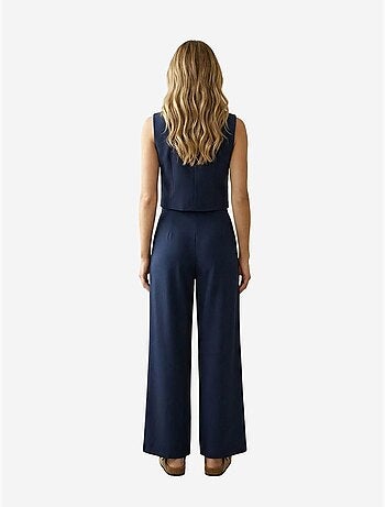 Conjunto coordenado de duas peças de cintura subida e perna larga my fashion