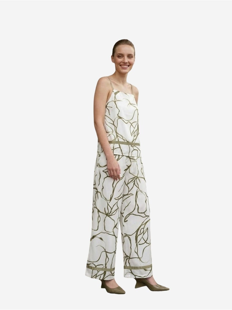 Conjunto coordenado de duas peças em cetim de liocel my fashion Branco - Kiabi