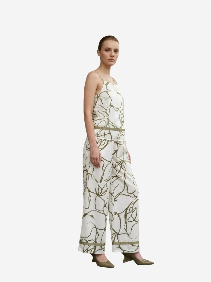 Conjunto coordenado de duas peças em cetim de liocel my fashion Branco - Kiabi