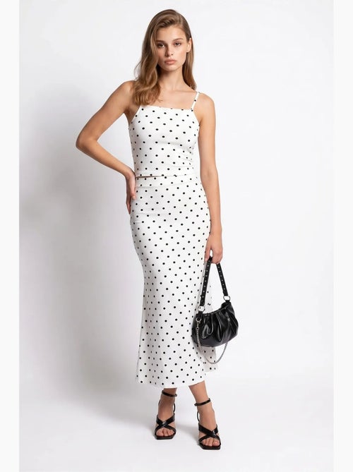 Conjunto coordenado de duas peças feminino de cintura alta com bolinhas mixray - Kiabi Conjunto coordenado de duas peças feminino de cintura alta com bolinhas mixray - Kiabi