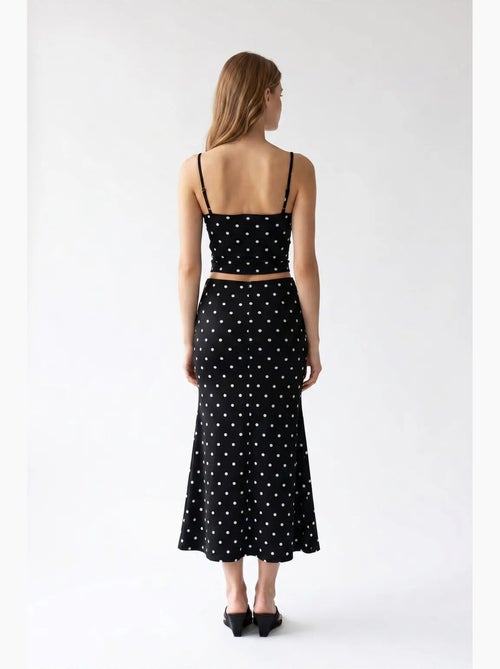 Conjunto coordenado de duas peças feminino de cintura alta com bolinhas mixray - Kiabi Conjunto coordenado de duas peças feminino de cintura alta com bolinhas mixray - Kiabi