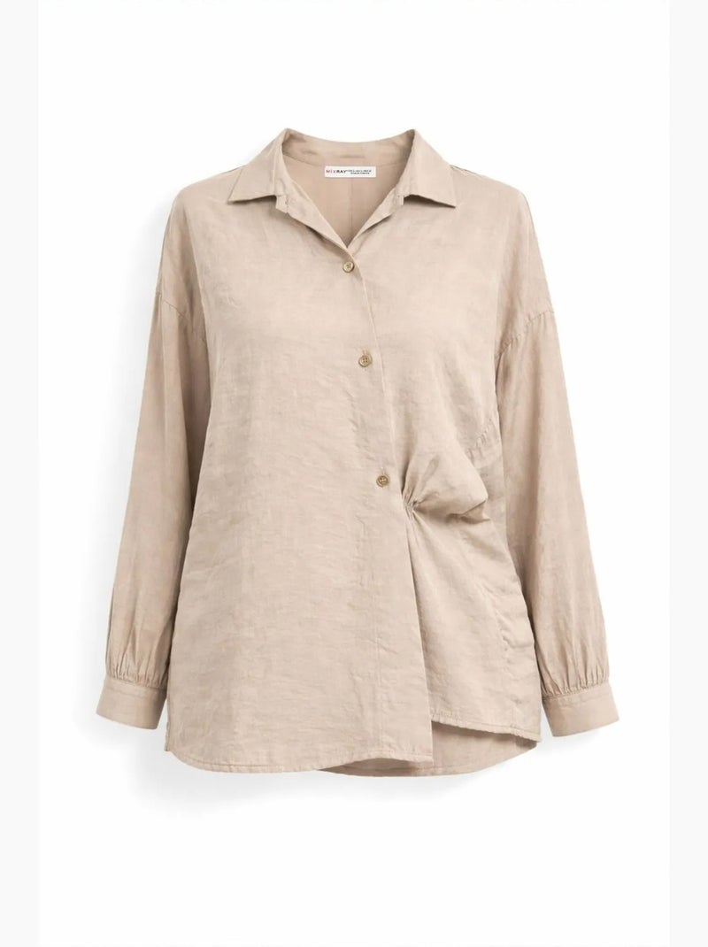 Conjunto coordenado de duas peças oversized feminino mixray Bege-argila - Kiabi
