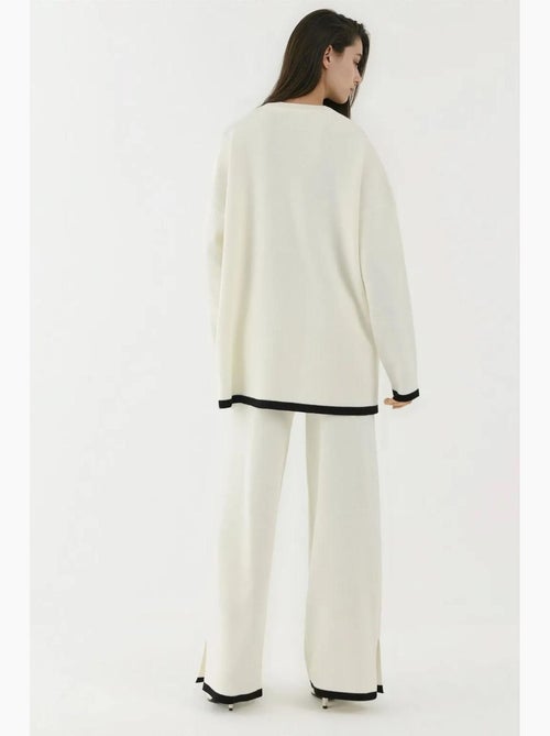 Conjunto coordenado de malha com camisola e calças de perna larga hiccup - Kiabi