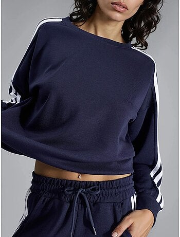 Conjunto coordenado de sweatshirt às riscas com gola redonda e calças de perna reta hiccup