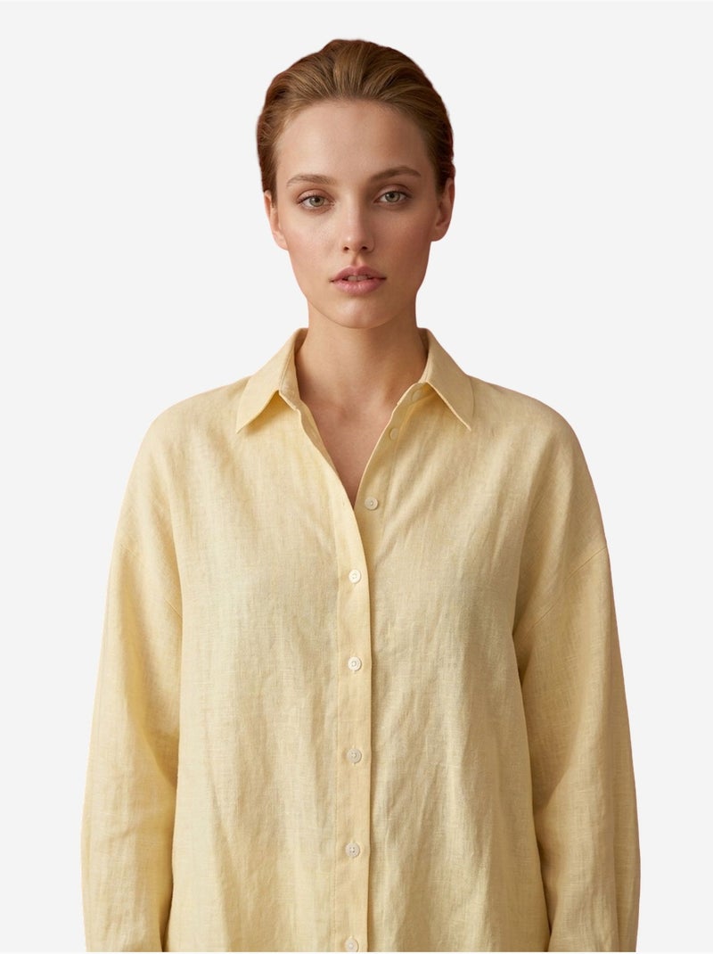Conjunto coordenado em algodão com detalhe atado my fashion Amarelo-limão - Kiabi
