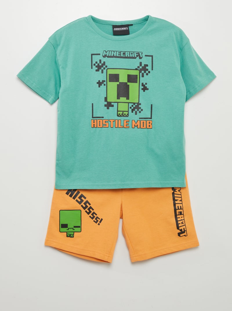 Conjunto curto de 2 peças 'Minecraft' LARANJA - Kiabi
